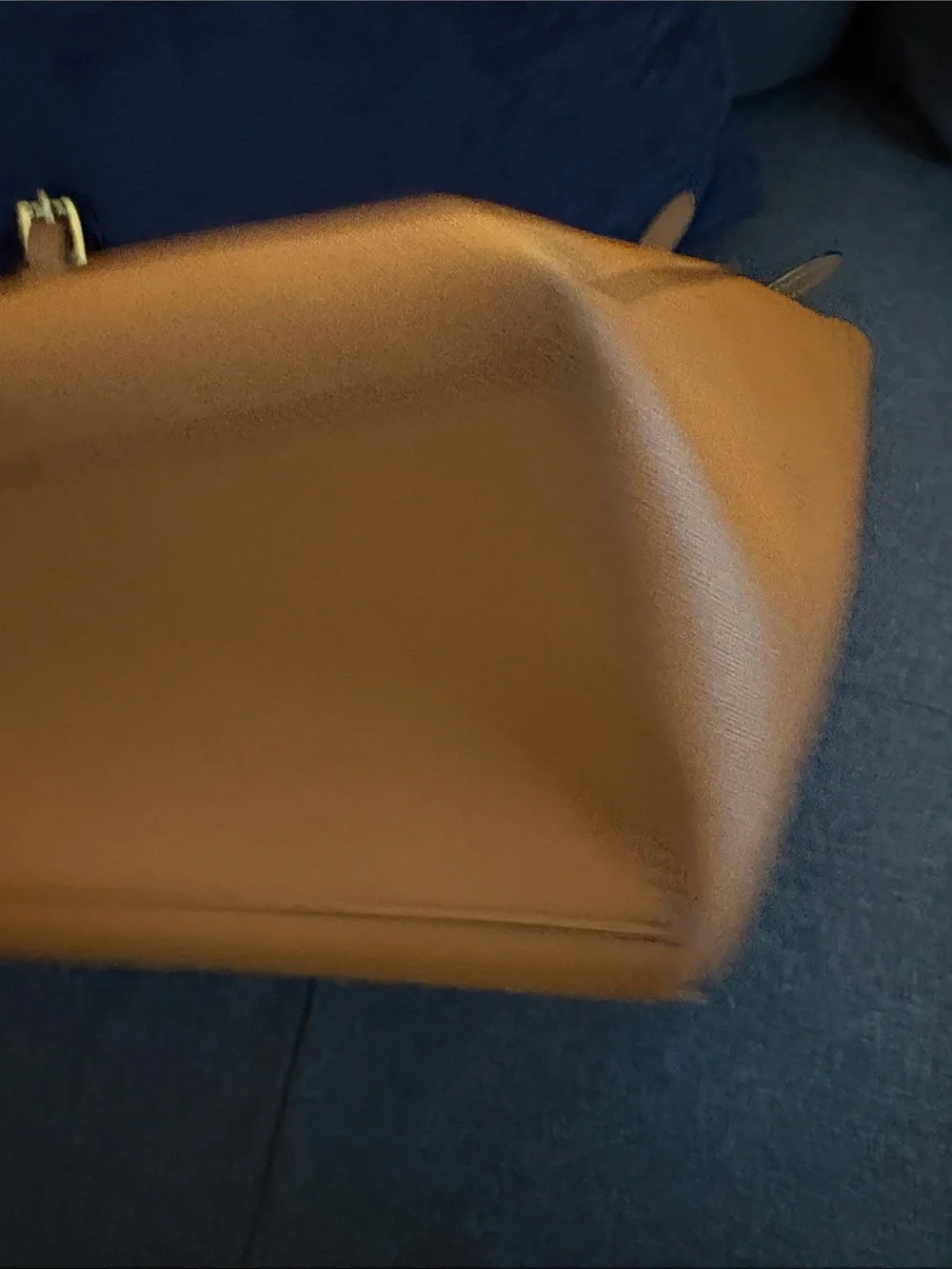 Tory Burch Tan Leather Double-Handle Tote with Gold Logo